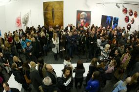 Visitors to the exhibition ”In”