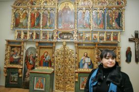 Fragments of the restored iconostasis