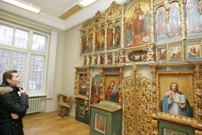 Fragments of the restored iconostasis