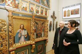 Fragments of the restored iconostasis