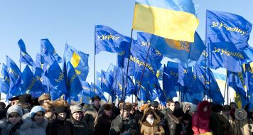 Participants of the measures devoted to the 93th anniversary of fight under Kruty