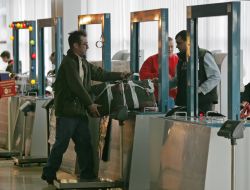 Checking baggage at the airport