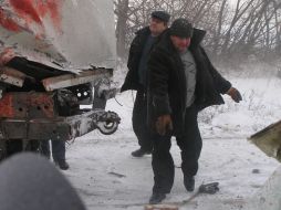 Truck splashed with blood
