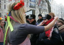 Activist of FEMEN womanish motion
