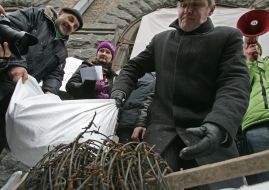 Акция в поддержку книжного магазина «Сяйво»