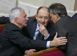 Arseniy Yatsenyuk, Anatoliy Matvienko and Aleksandr Bondar