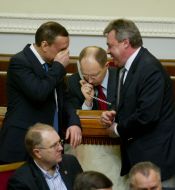 Nikolay Martynenko, Arseniy Yatsenyuk and Aleksandr Volkov