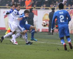 Milosh Ninkovich, Evgeniy Konoplyanka and Samuel Inkoom