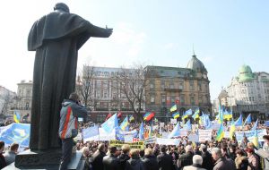 Participants of protest action