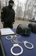 Handcuffs and helmets