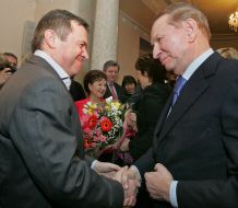 Valentin Yumashev, Tatyana Yumasheva, Lyudmila Kuchma and Leonid Kuchma