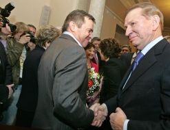 Valentin Yumashev, Tatyana Yumasheva, Lyudmila Kuchma and Leonid Kuchma