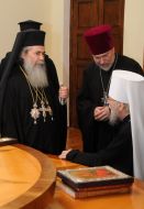 Patriarch Theophilus III of Jerusalem and Metropolitan Nikodim