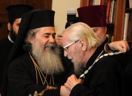 Patriarch Theophilus III of Jerusalem and Metropolitan Nikodim