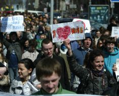 Participants of March in defence of social and cultural space of city