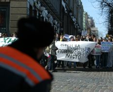 Participants of March in defence of social and cultural space of city