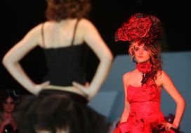 Models demonstrate a hair-do