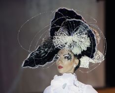 A model demonstrates a hair-do