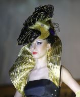 A model demonstrates a hair-do