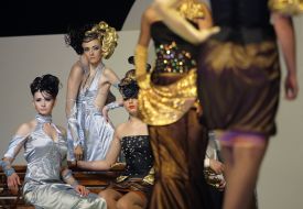 Models demonstrate a hair-do