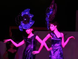 Models demonstrate a hair-do