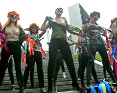 Activists of FEMEN women's rights organization