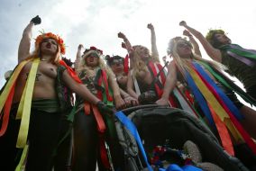 Activists of FEMEN women's rights organization