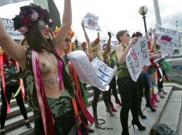 Activists of FEMEN women's rights organization