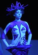 A model demonstrates a hair-do