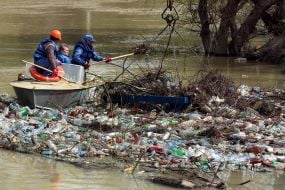 Cleaning of river-bed of the Latoritsa river