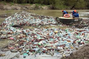 Cleaning of river-bed of the Latoritsa river