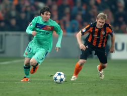 Tomas Hubschman and Lionel Messi