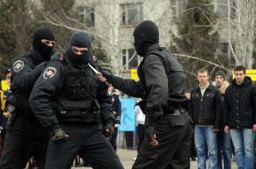 Fighters of subdivision of the special troops