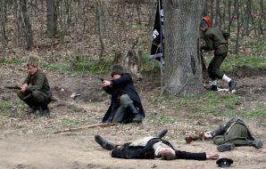 Fight reconstruction of Kholodny Yar heroes with bolshevists