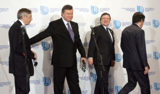 Томас Міров, Віктор Янукович, Франсуа Фійон та Жозе Мануель Баррозу