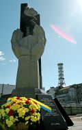Monument to the lost workers of Chernobyl nuclear power plant