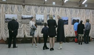 Visitors of photo-exhibition