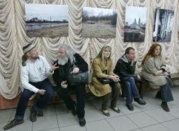 Visitors of photo-exhibition