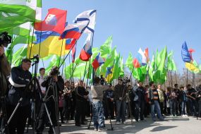 Participants of the mass meeting