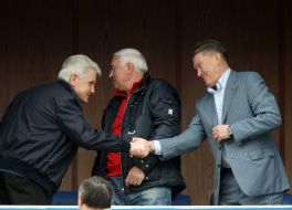 Oleg Blokhin, Valeriy Pustovoytenko and Vladimir Litvin