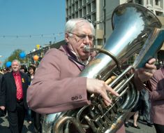 Participant of May day demonstration