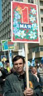 Participant of May day demonstration