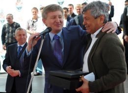 Aleksandr Lukyanchenko, Rinat Akhmetov and Mircea Lucescu