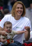 Yana Klochkova, with her son Sasha