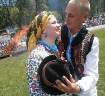 Участники гуцульского праздника ”Полонинська ватра”