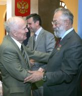 Boris Paton, Mihail Zurabov and Artur Chilingarov