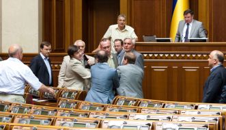 Clash in Ukrainian Parliament