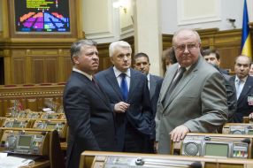Valentin Zaychuk, Vladimir Litvin and Abdullah II