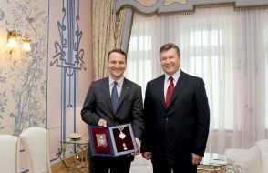 Viktor Yanukovich and Radoslaw Sikorski