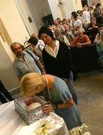 The believers venerate the relics of John Paul II